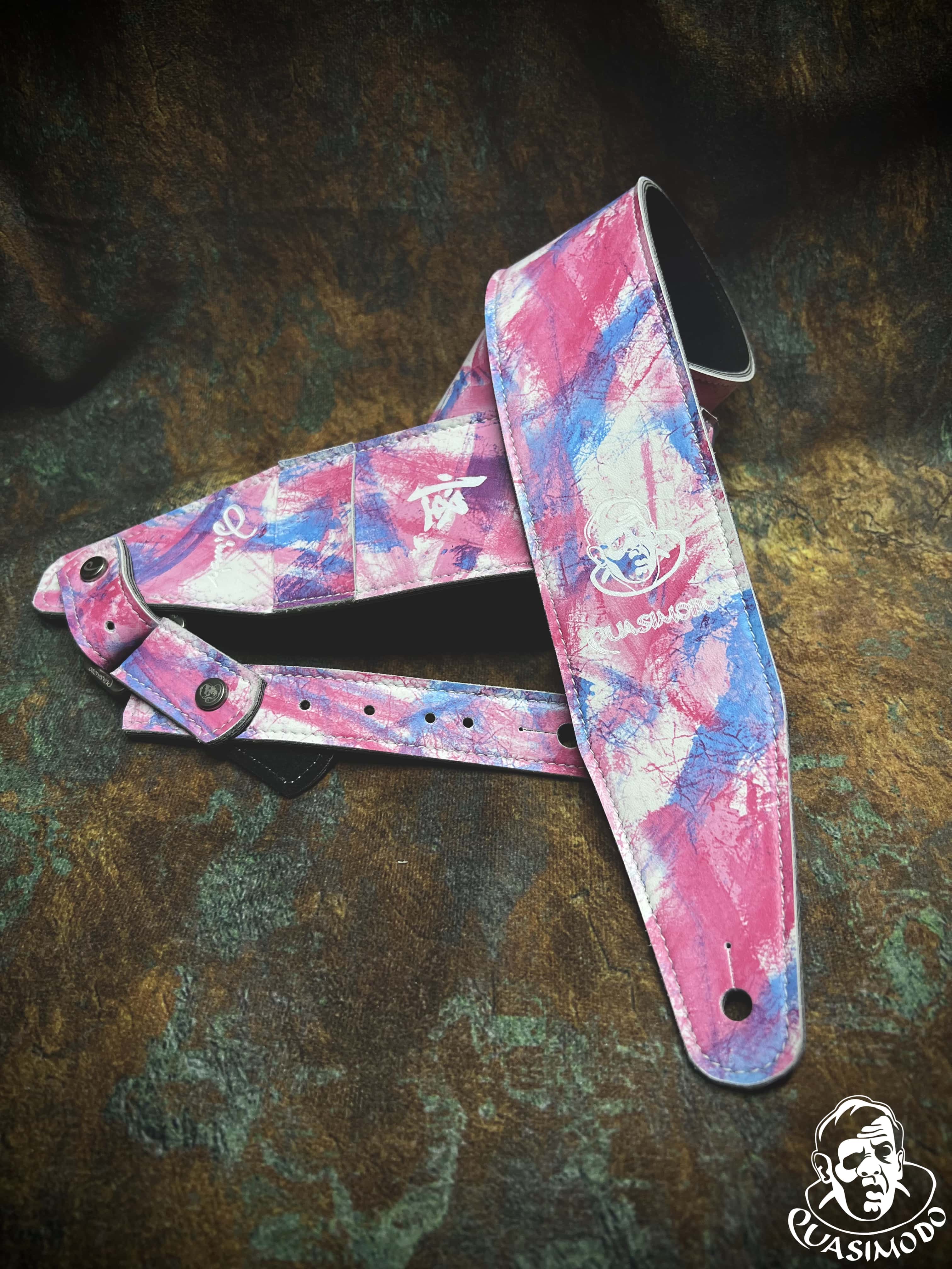 Image of Limited edition custom guitar strap-Face-Limit Design-L-026
