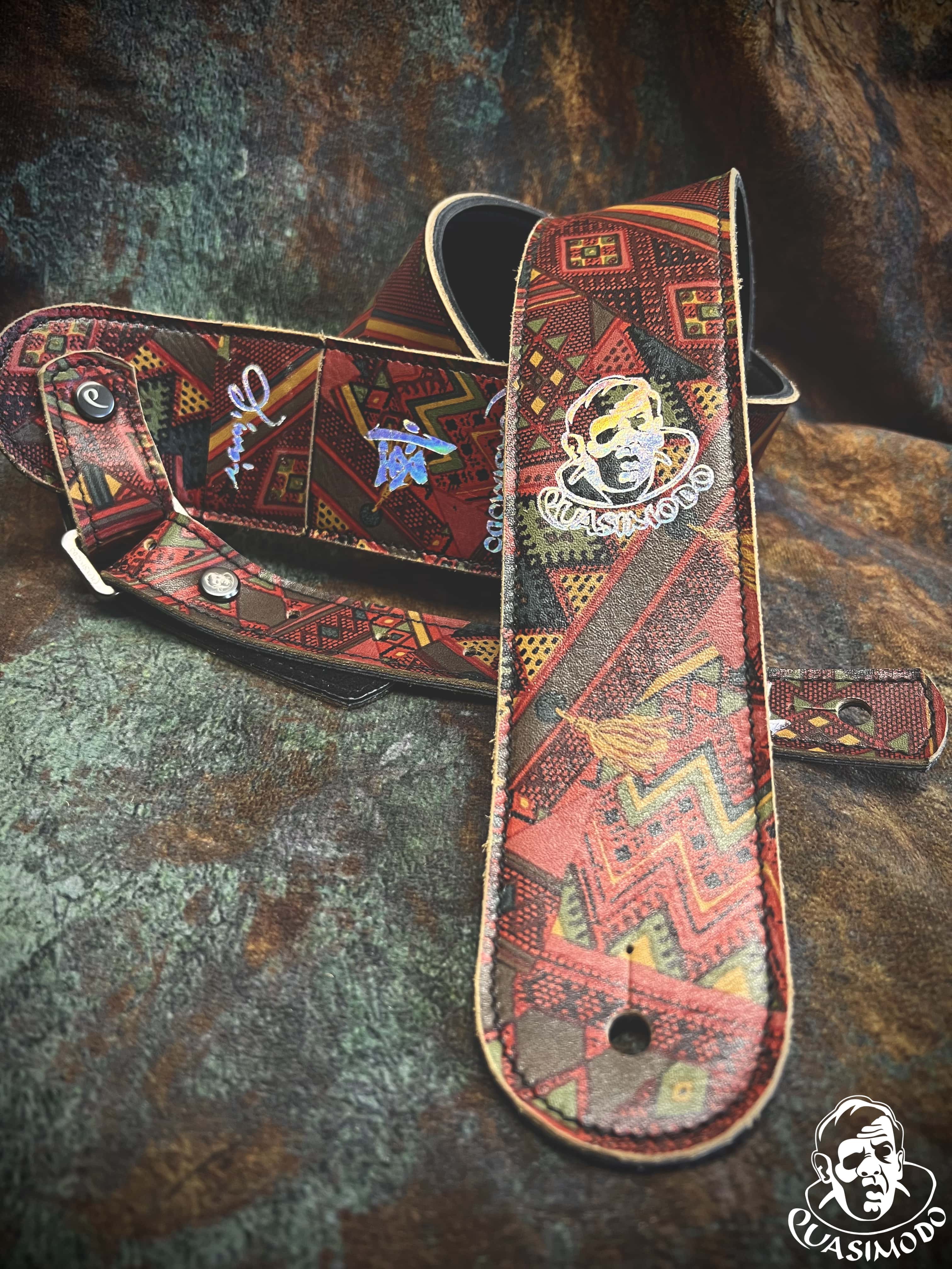 Image of Limited edition custom guitar strap-Face-Limit Design-L-075