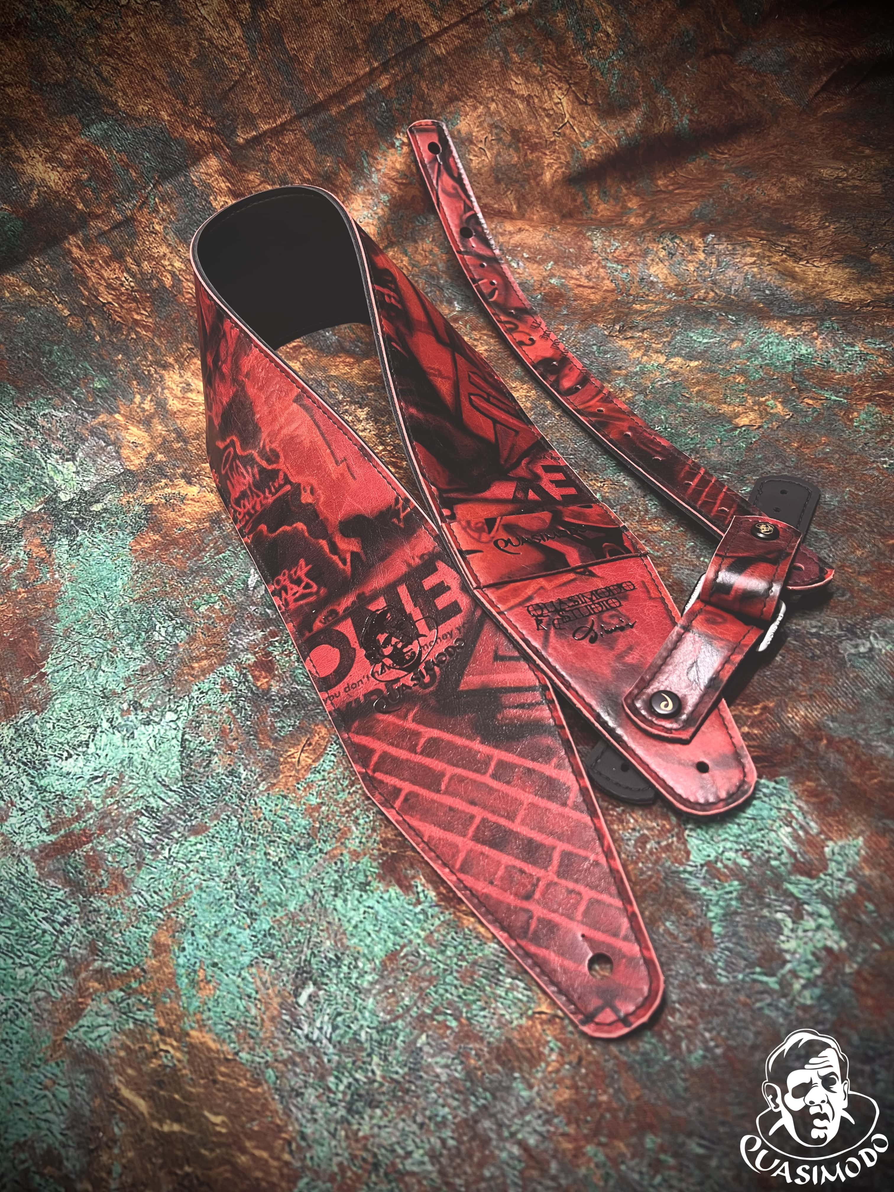 Image of Limited edition custom guitar strap-Face-Limit Design-L-268