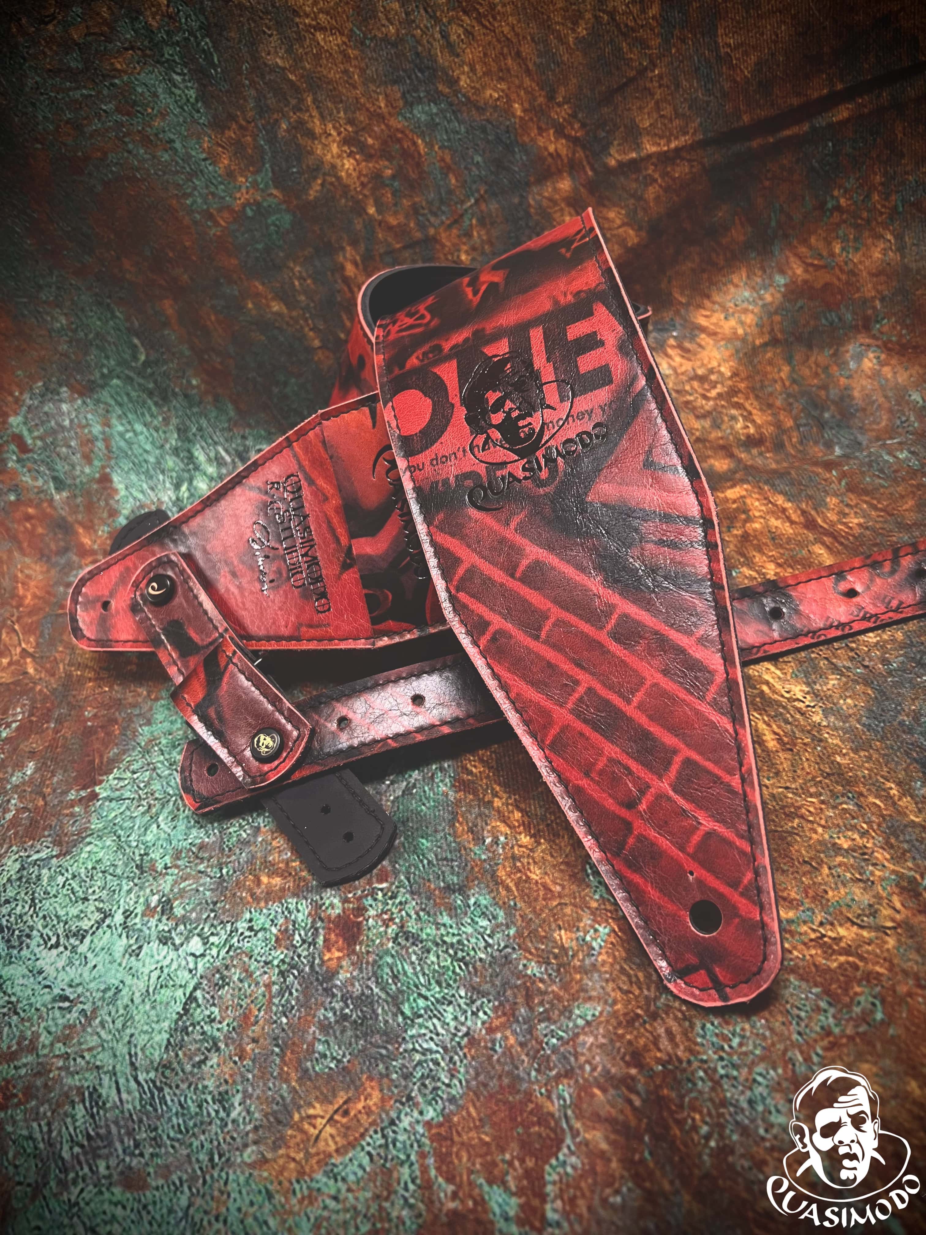 Image of Limited edition custom guitar strap-Face-Limit Design-L-268