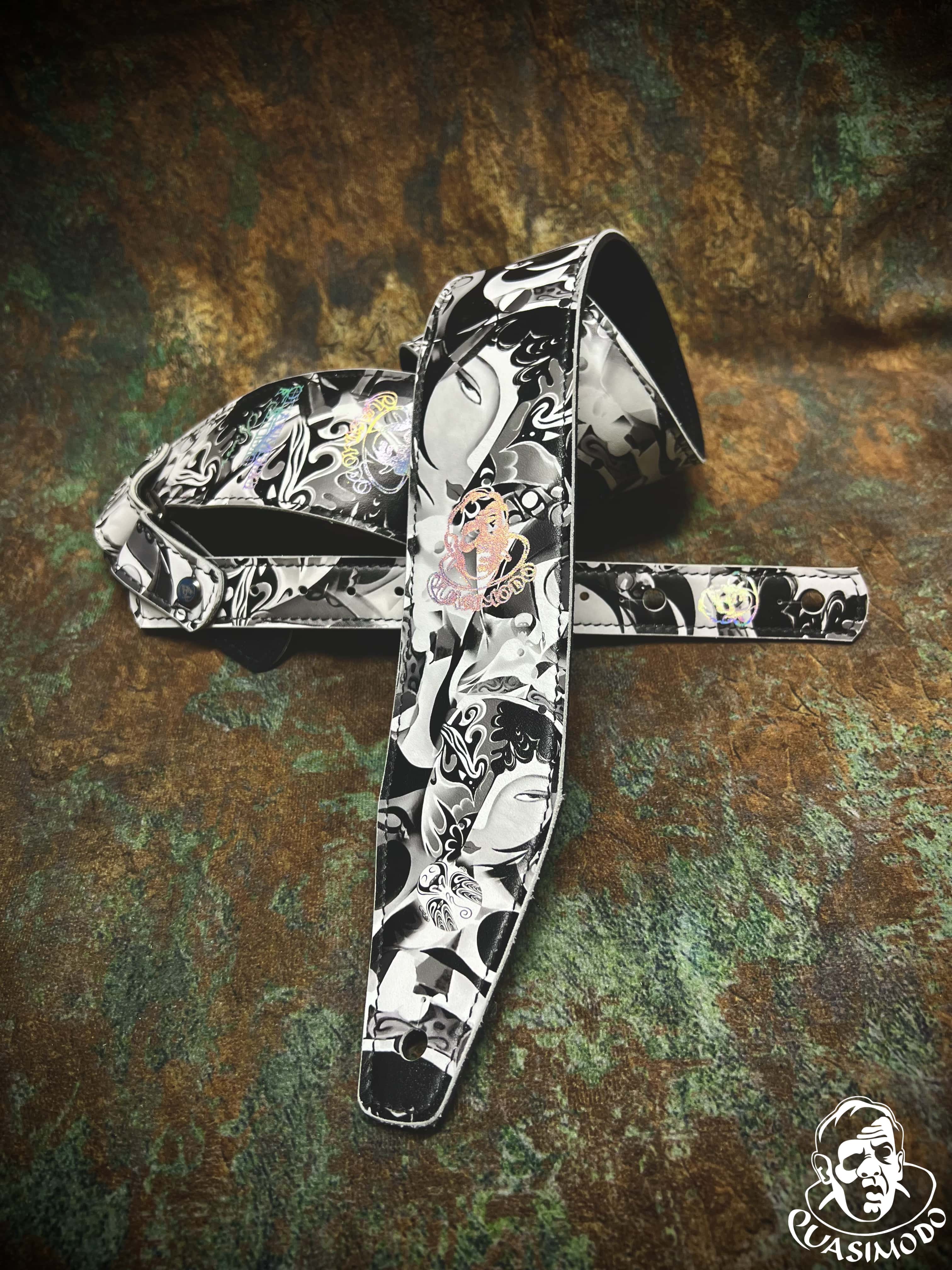 Image of Limited edition custom guitar strap-Face-Limit Design-L-315