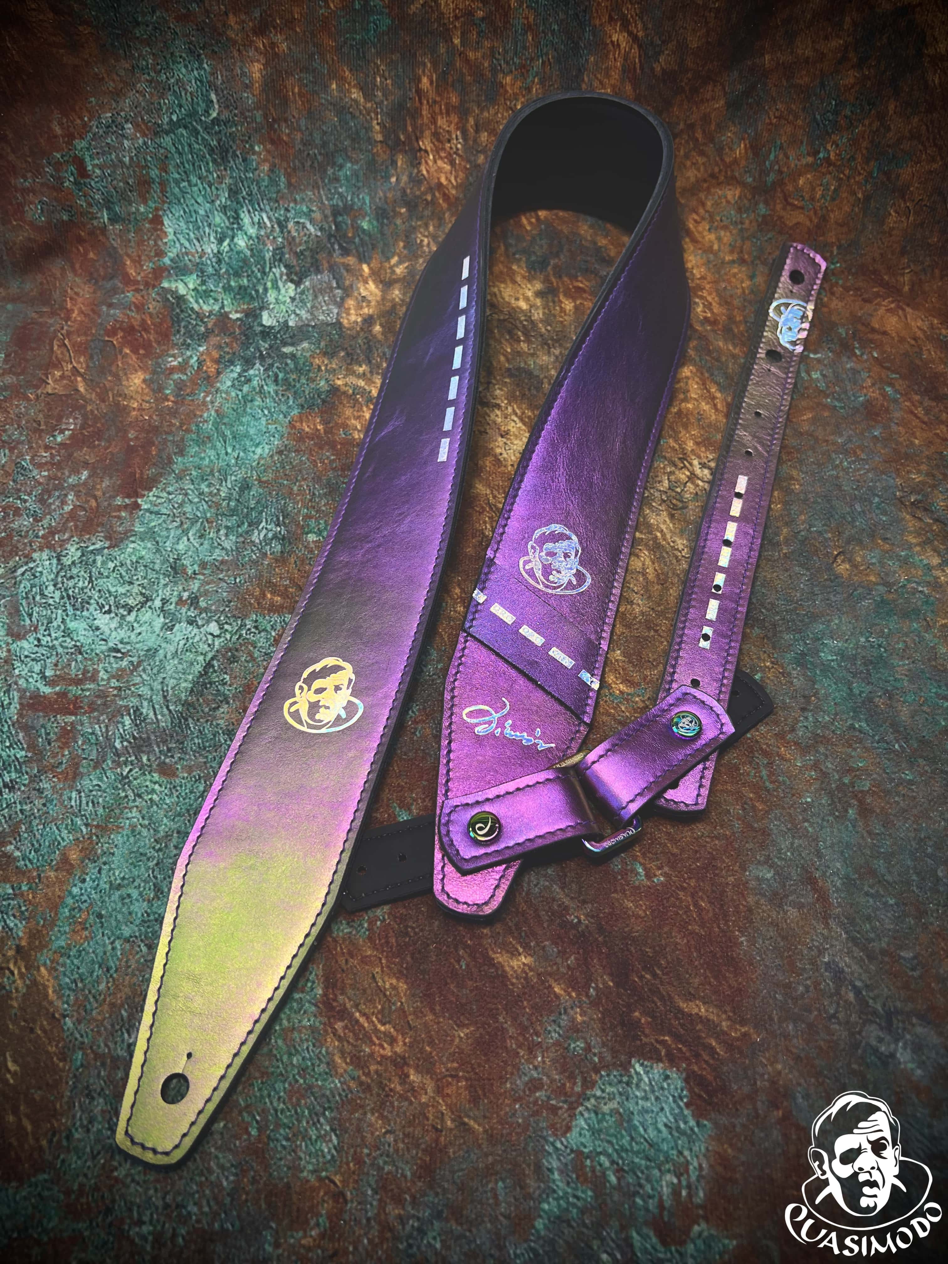 Image of Limited edition custom guitar strap-Face-Limit Design-L-479