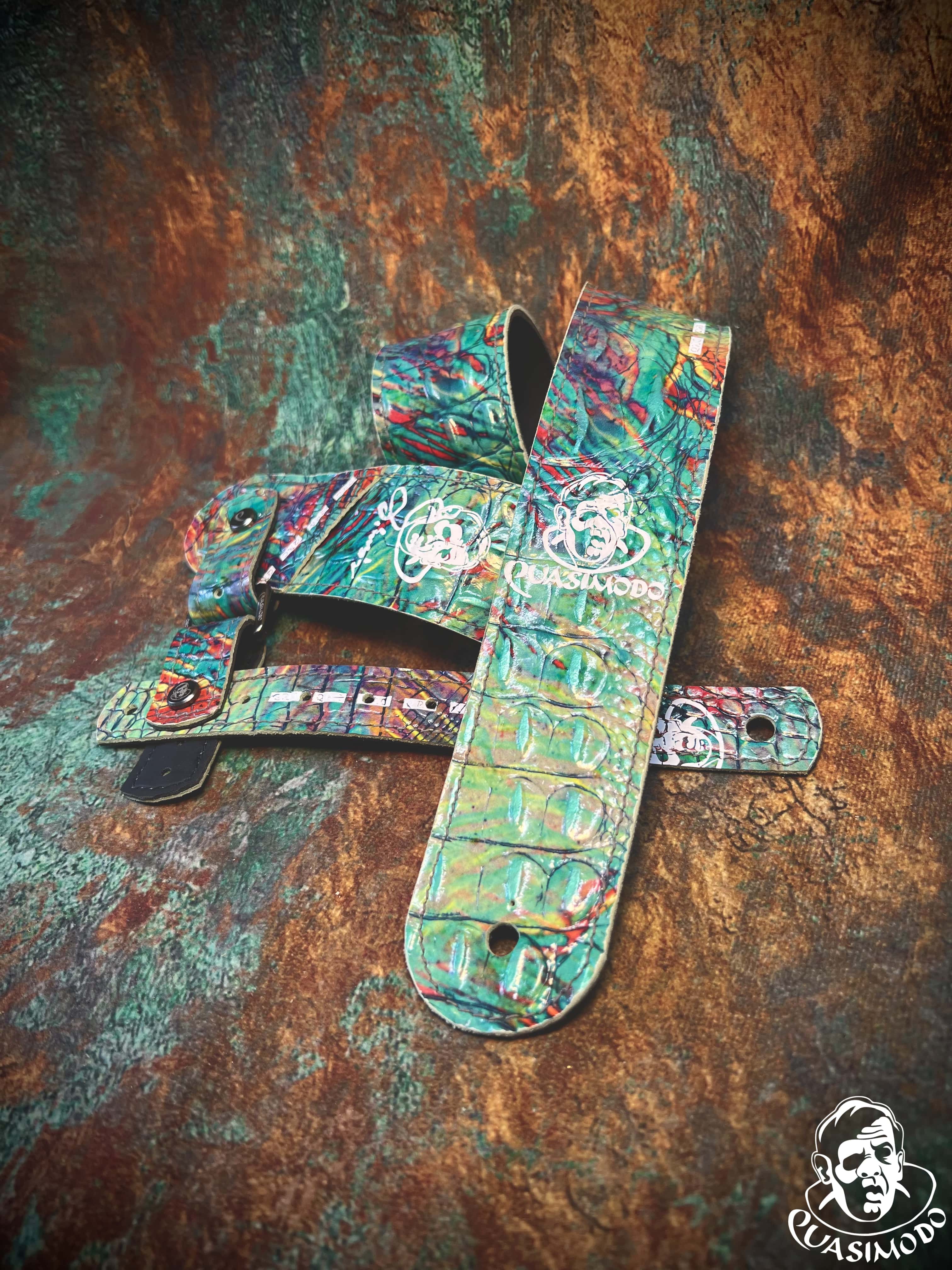 Image of Limited edition custom guitar strap-Face-Limit Design-L-481