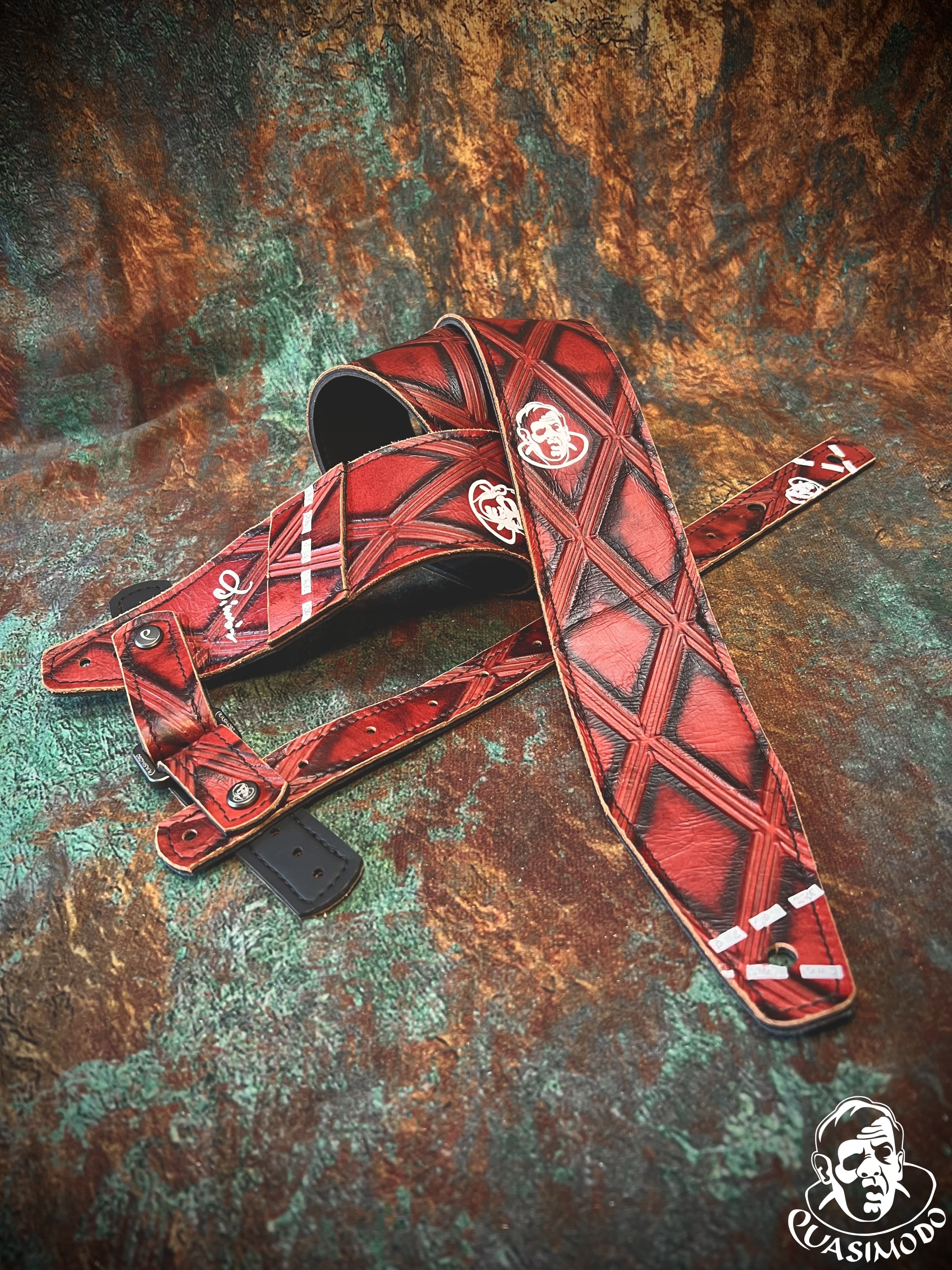 Image of Limited edition custom guitar strap-Face-Limit Design-L-557